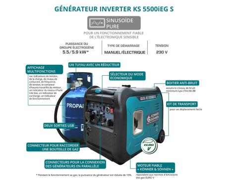 Générateur à essence-gaz de type inverter KS 5500iEG S - Quincaillerie  Gervais, réseau MASTERPRO