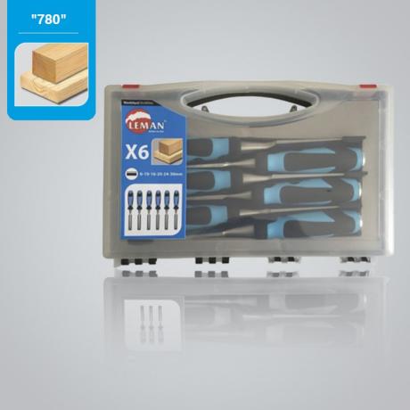 Coffret De 6 Ciseaux à Bois Leman - Diamètres 6,10,16,20,24,30 Mm - Manche Bi-matière Avec Protection Métallique - 9